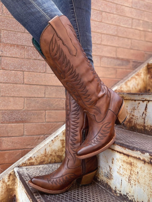 Corral Tall Cognac with Black Embroidery Boot E1570