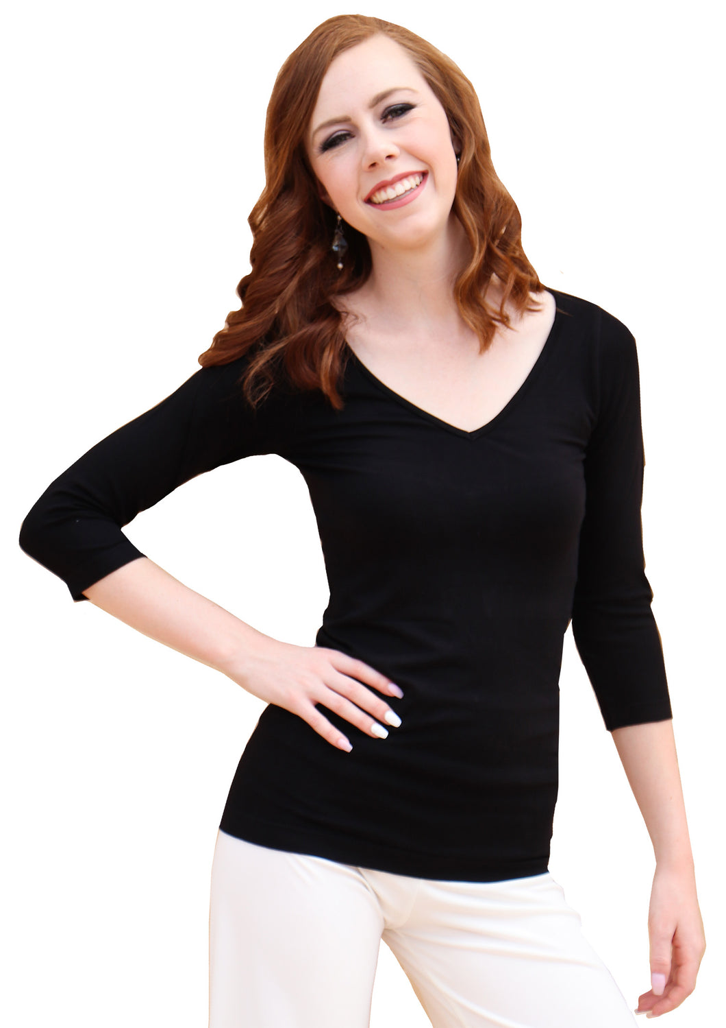 Three-Quarter Sleeve Reversible Top