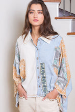 Load image into Gallery viewer, Tailored West Denim Patchwork Button Down Shirt
