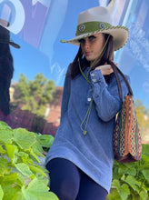 Load image into Gallery viewer, Henley Collar Pullover Sweater - Indigo
