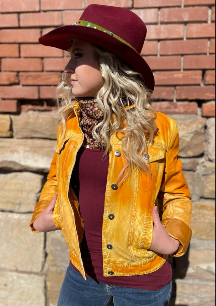 Leather Jean Jacket - Butterscotch