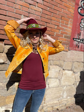 Load image into Gallery viewer, Leather Jean Jacket - Butterscotch
