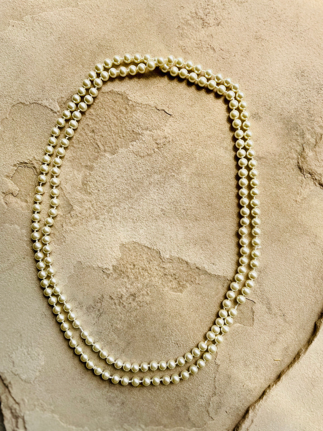 Long Pearl Bead Necklace