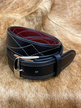 Load image into Gallery viewer, Men&#39;s Handmade Western Belt - Cowboy Stitch Black
