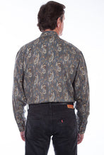 Load image into Gallery viewer, Men&#39;s Tencel Paisley Shirt - Navy
