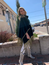 Load image into Gallery viewer, Fringe Poncho - Rich Green
