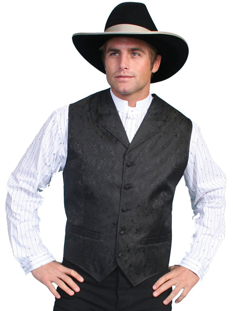 Men's Classic Paisley Vest - Black