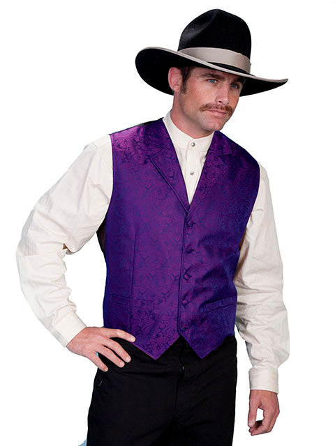 Men's Classic Paisley Vest - Purple