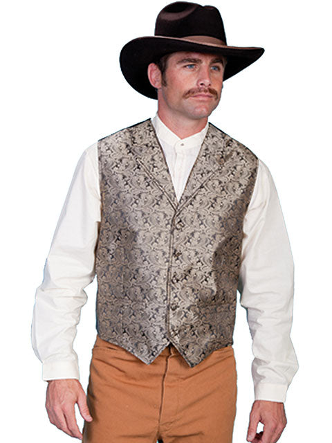 Men's Classic Paisley Vest - Taupe