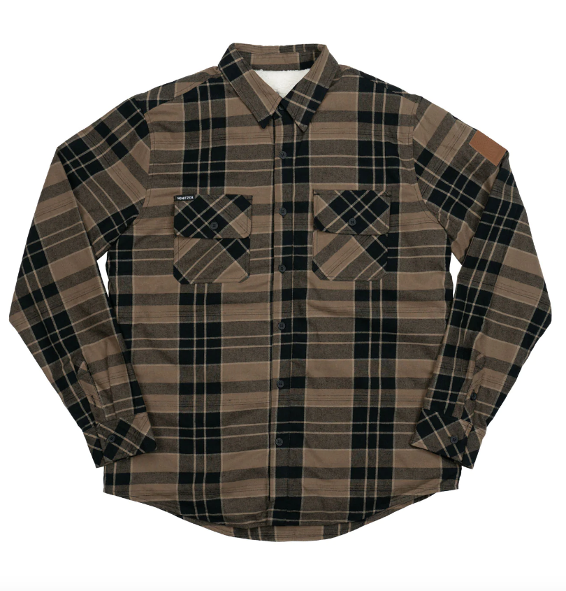 Howitzer Rifle Plaid Flannel Shirt with Sherpa Lining Black Grey