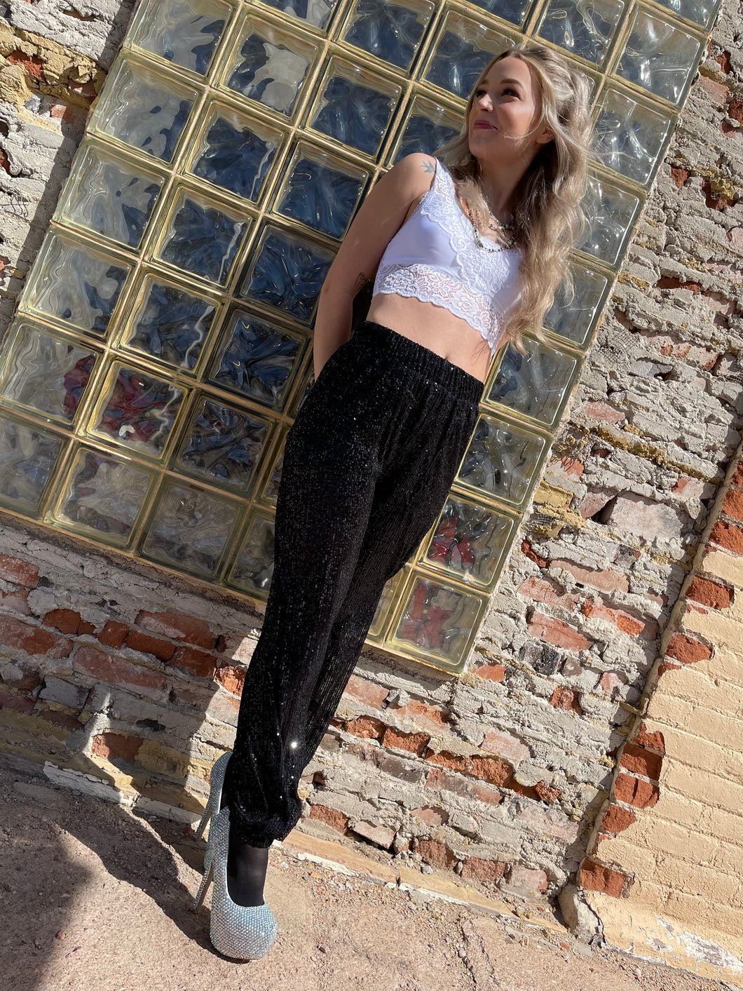 Black Sequin Pants