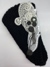Load image into Gallery viewer, TW Handmade Ear Warmer Headband with Lace and Buttons - Black

