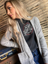 Load image into Gallery viewer, Tailored West Ribbed Mock Turtleneck Long Sleeve Top - Charcoal
