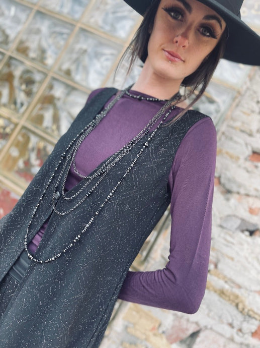 Tailored TW Sparkle Black Glitter Vest