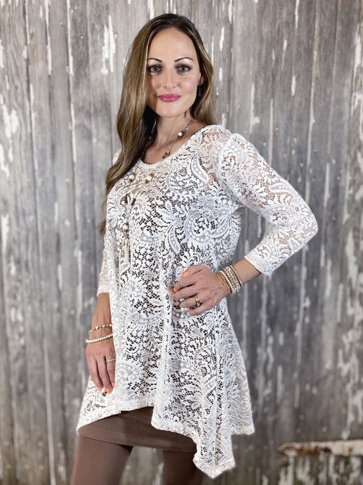 Tailored West Dress White Lace