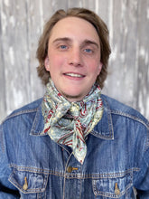 Load image into Gallery viewer, Mint Madness Paisley Jacquard Silk Wild Rag Scarf
