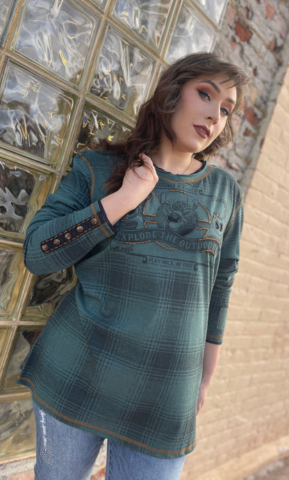 Double D Ranch Woodcutter Plaid Tee