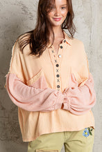 Load image into Gallery viewer, Balloon Sleeve Button Down Shirt - Light Coral
