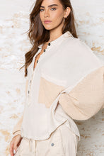 Load image into Gallery viewer, Balloon Sleeve Button Down Shirt - Natural

