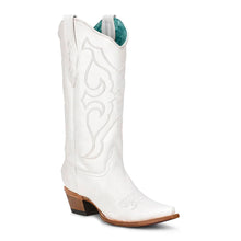 Load image into Gallery viewer, Corral White with Embroidery Snip Toe Boot Z5046

