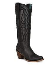 Load image into Gallery viewer, Corral Z5075 Black Tall Top Boots with Matching Stitch Pattern and Inlay Tailored West Canon City Colorado Springs
