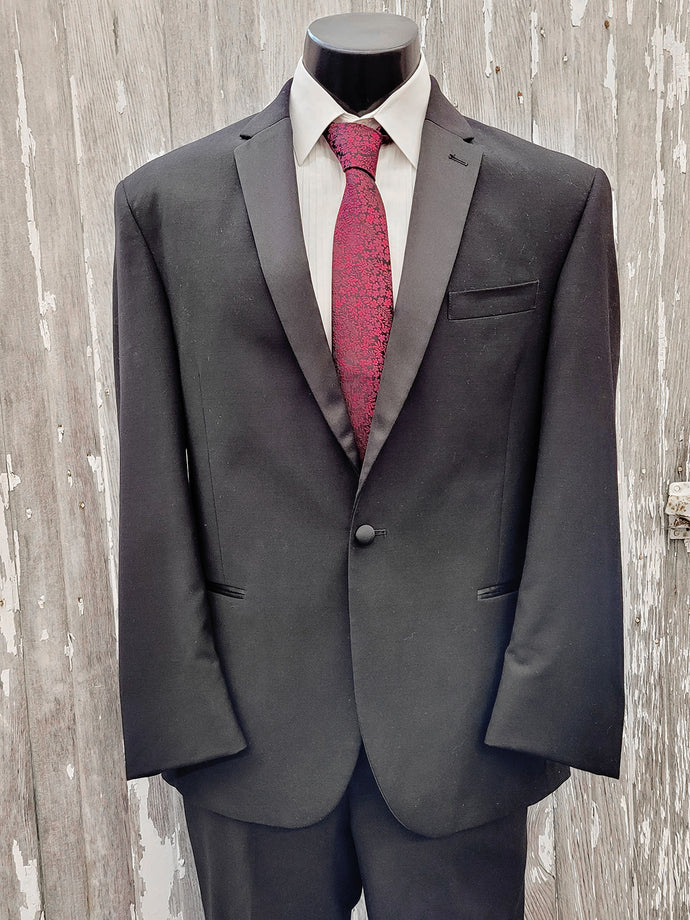 Slim Fit Peak Tuxedo - Black