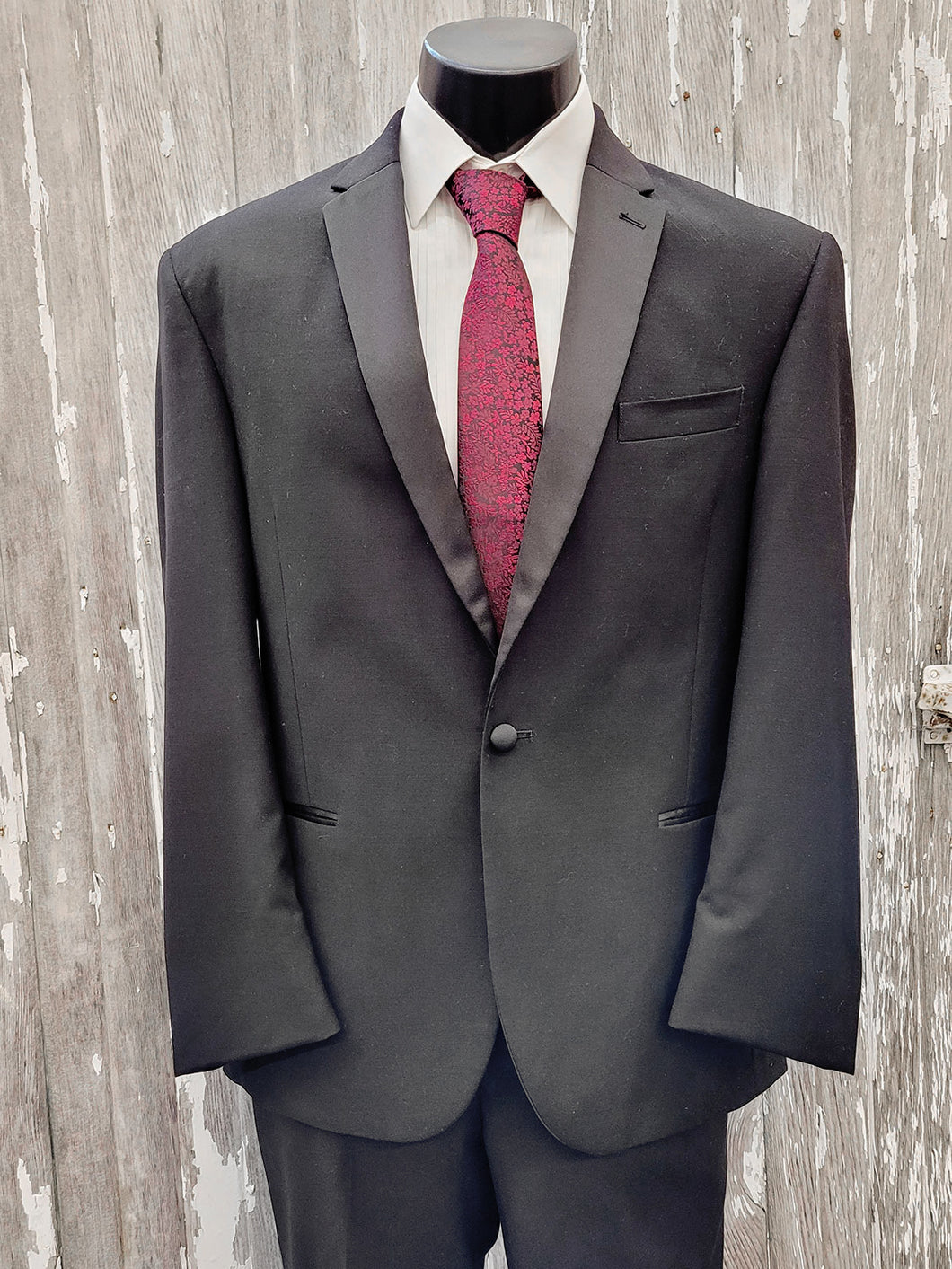 Slim Fit Peak Tuxedo - Black