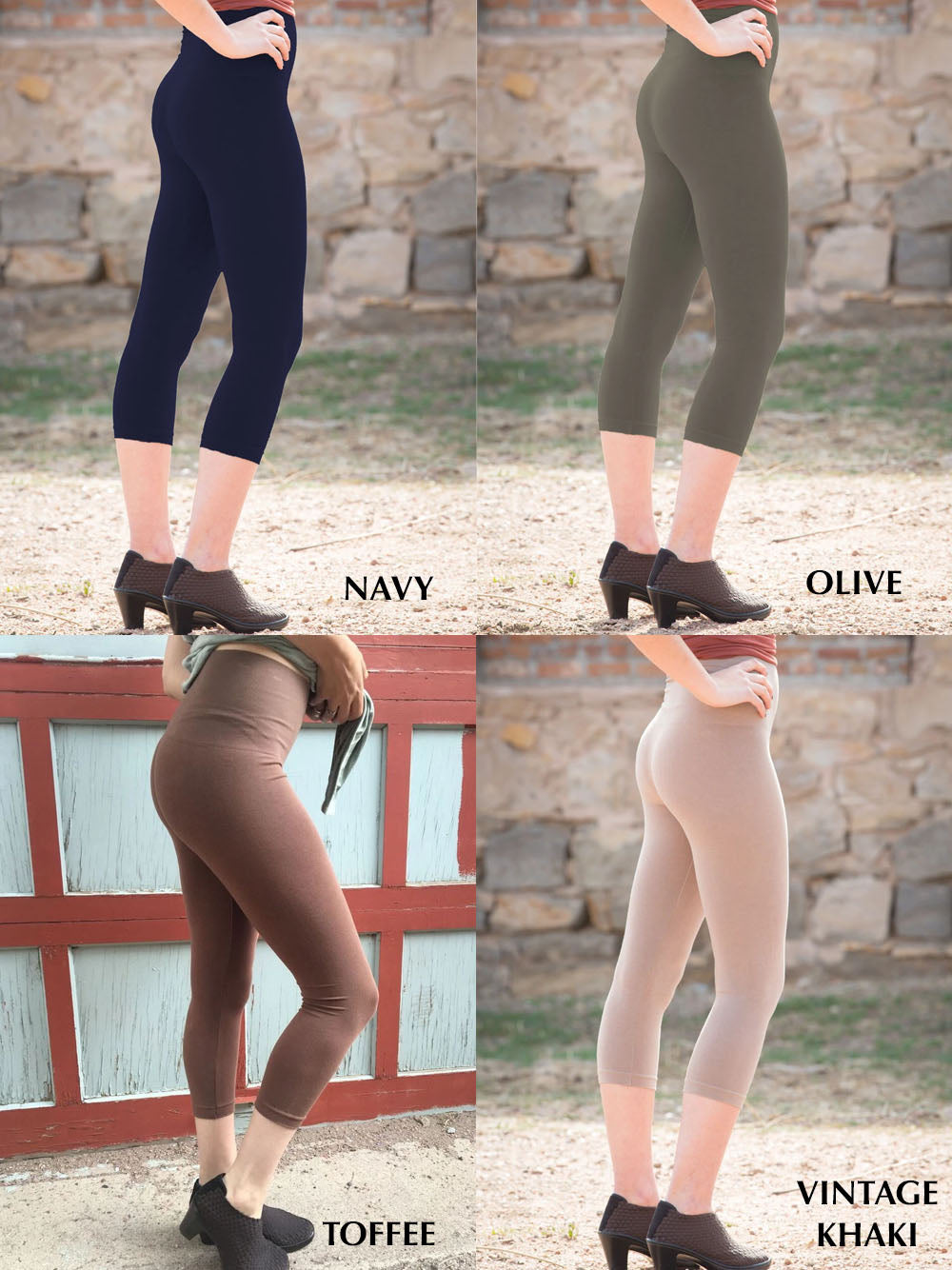 Olive capri leggings top