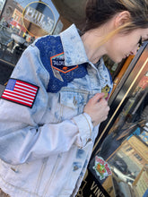 Load image into Gallery viewer, Cortez Nights Distressed Denim Jacket
