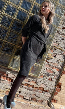 Load image into Gallery viewer, Sparkly Side-Tie Dress - Black and Silver
