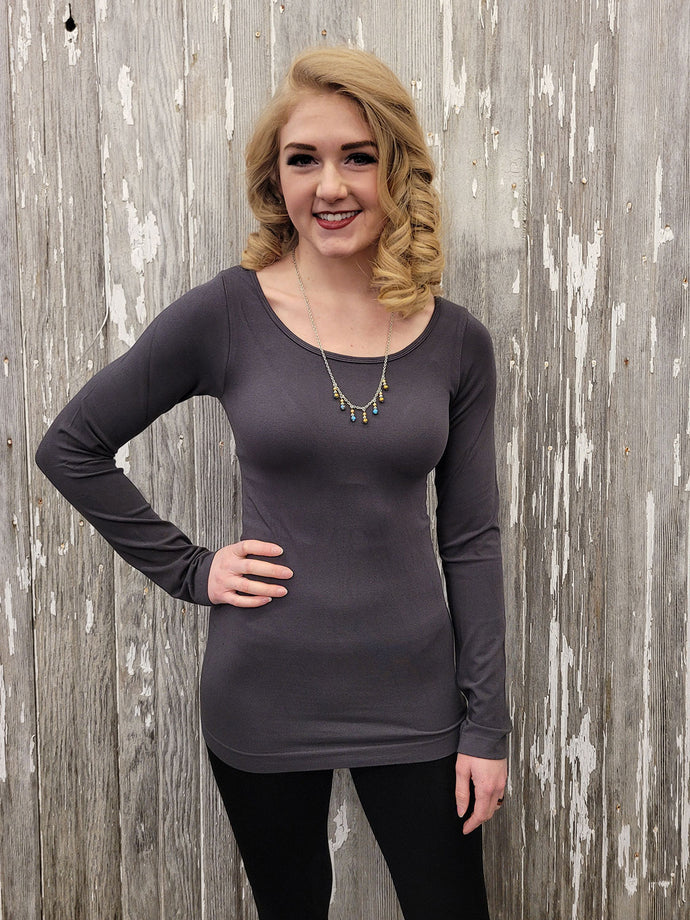 Round Neck Long Sleeve Top