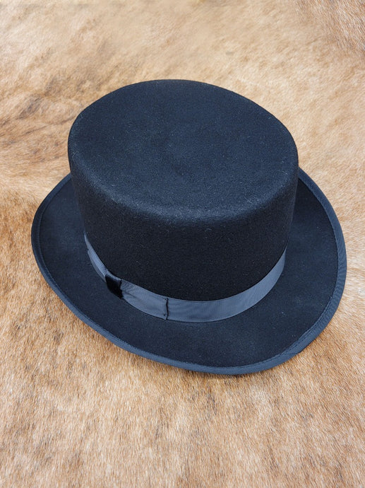 Tailored West Men's Formal Black Felt Top Hat